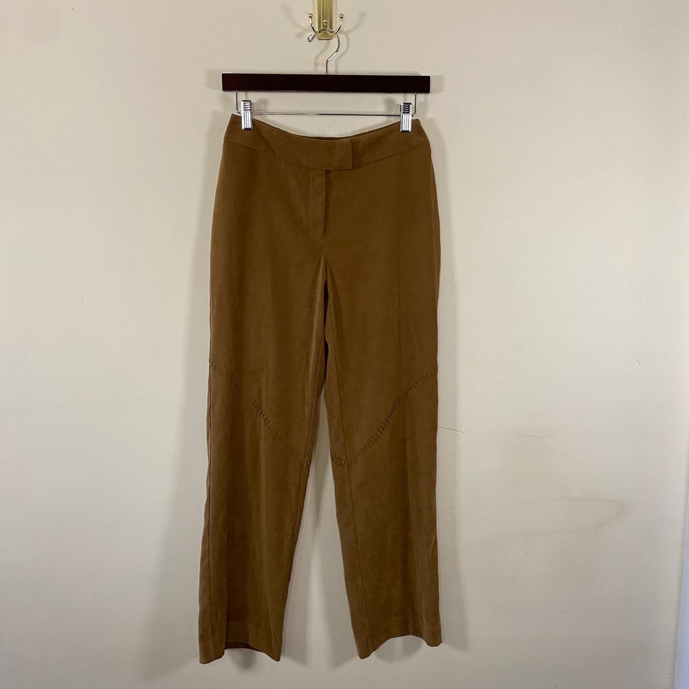 Norton McNaughton Petite Womens Faux Suede exposed stitch detail Straight Leg 4P